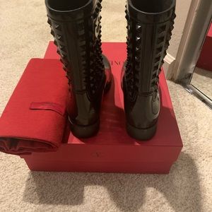 Valentino black rain boot